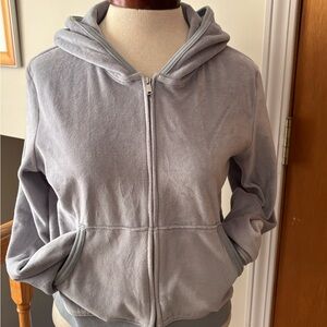 Aerie Heather Gray Casual Velour Hoodie